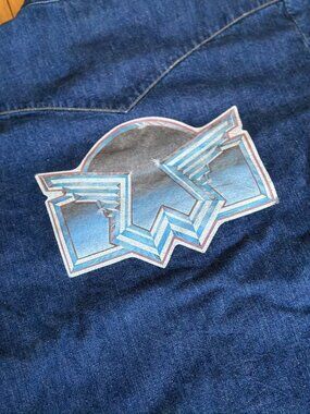 Original Vintage 1976 Wings Across America | Lee Jeans Denim Pearl Snap Shirt